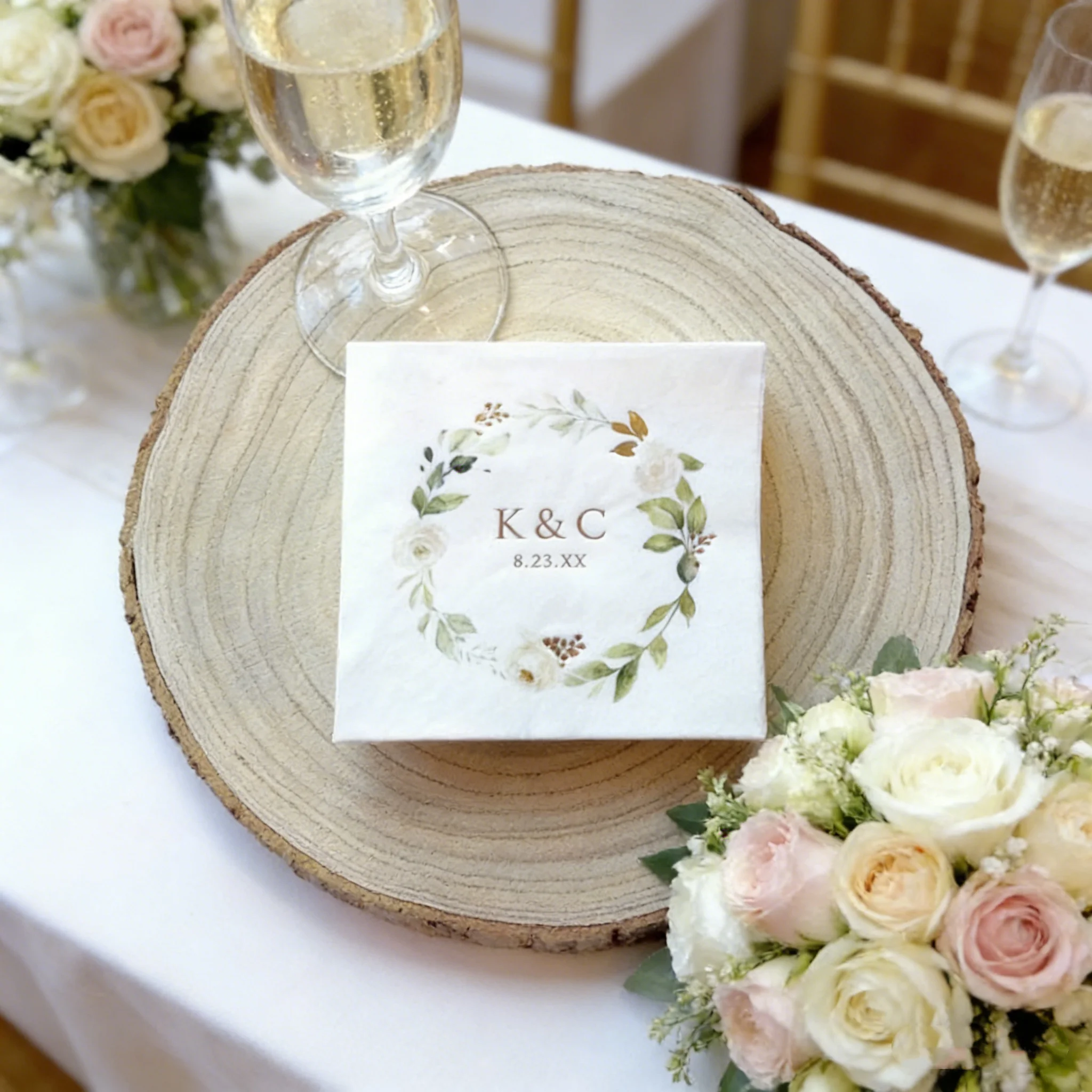 

50 шт. Салфетки с золотой фольгой и цветочным узором для свадебного декора и украшения вечеринок в честь невесты