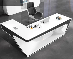 Pintura criativa Boss Desk para Boss, Gerente simples e moderno, Combinação de mesa e cadeira, Presidente Executive Desk