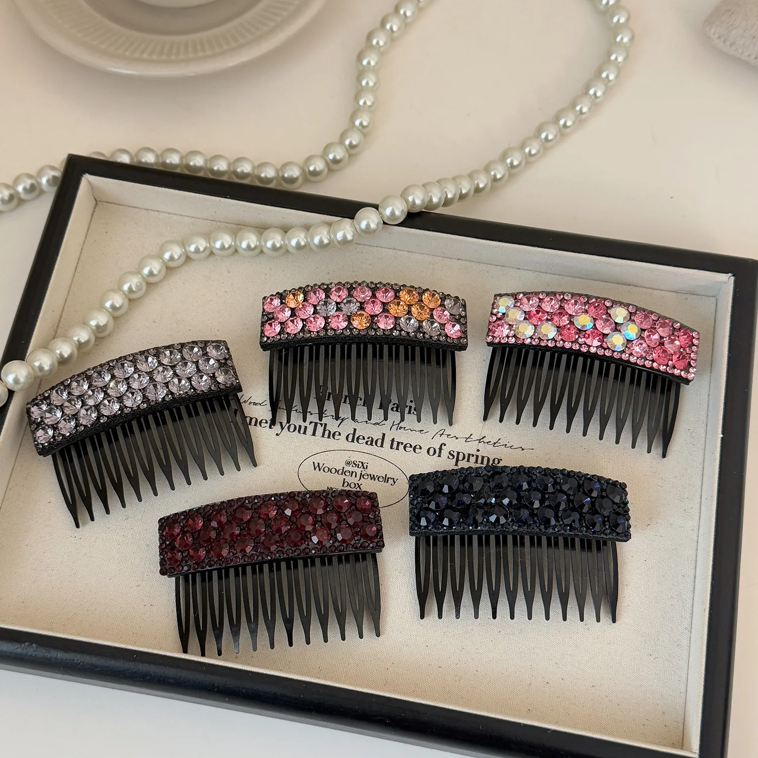 Korean Fashion Rhinestone Bangs Comb Clip for Women Girls Braid Broken Hairpin Inserted Comb Pressure Pin Girls Hair Accessories
