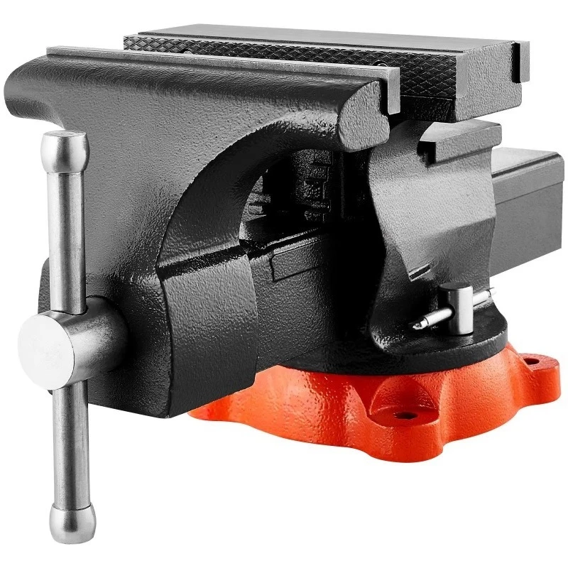 Versatile, Jaw Width 360 Degree Rotary Lock Base, Heavy Duty Bench Vise, Maximum Jaw Opening Width 8 Inches