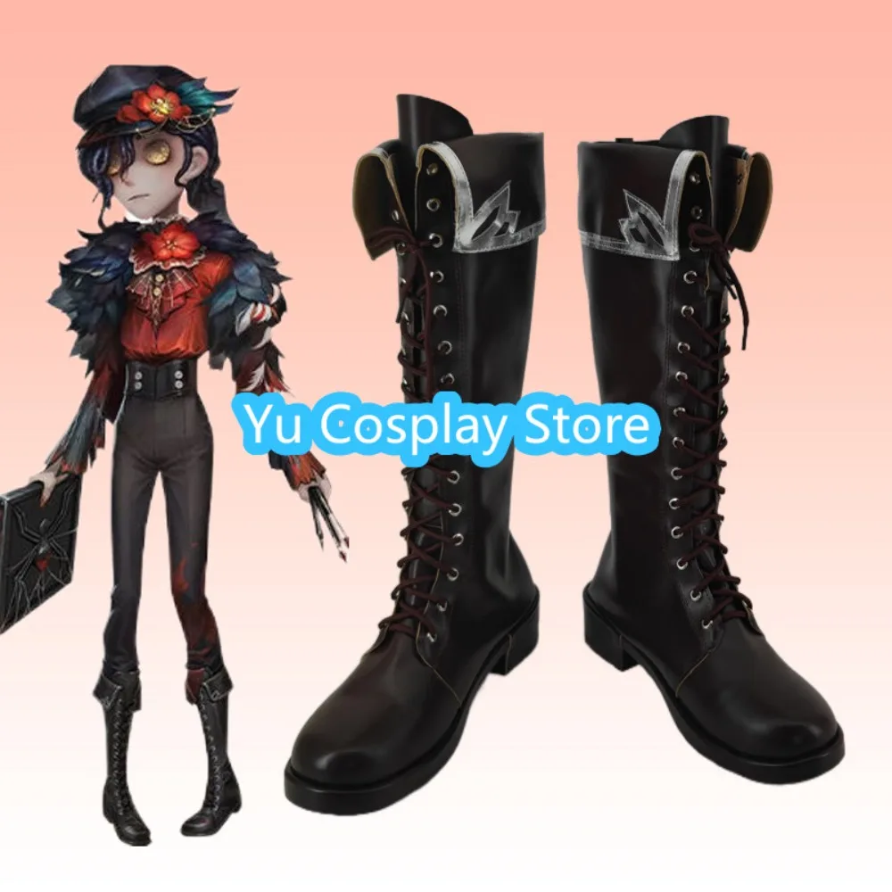 Identity V Edgar Valden Painter Cosplay Shoes Custom Made Multicolor Printed PU Leather Boots Party Prop Men Women Size
