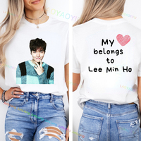 Lee Min Ho Tshirt Fan Made Shirt Kpop Concert Kpop Shirt Top Y2k Clothes for Women 100% Cotton Women's Blouse T-shirts Goth Tops