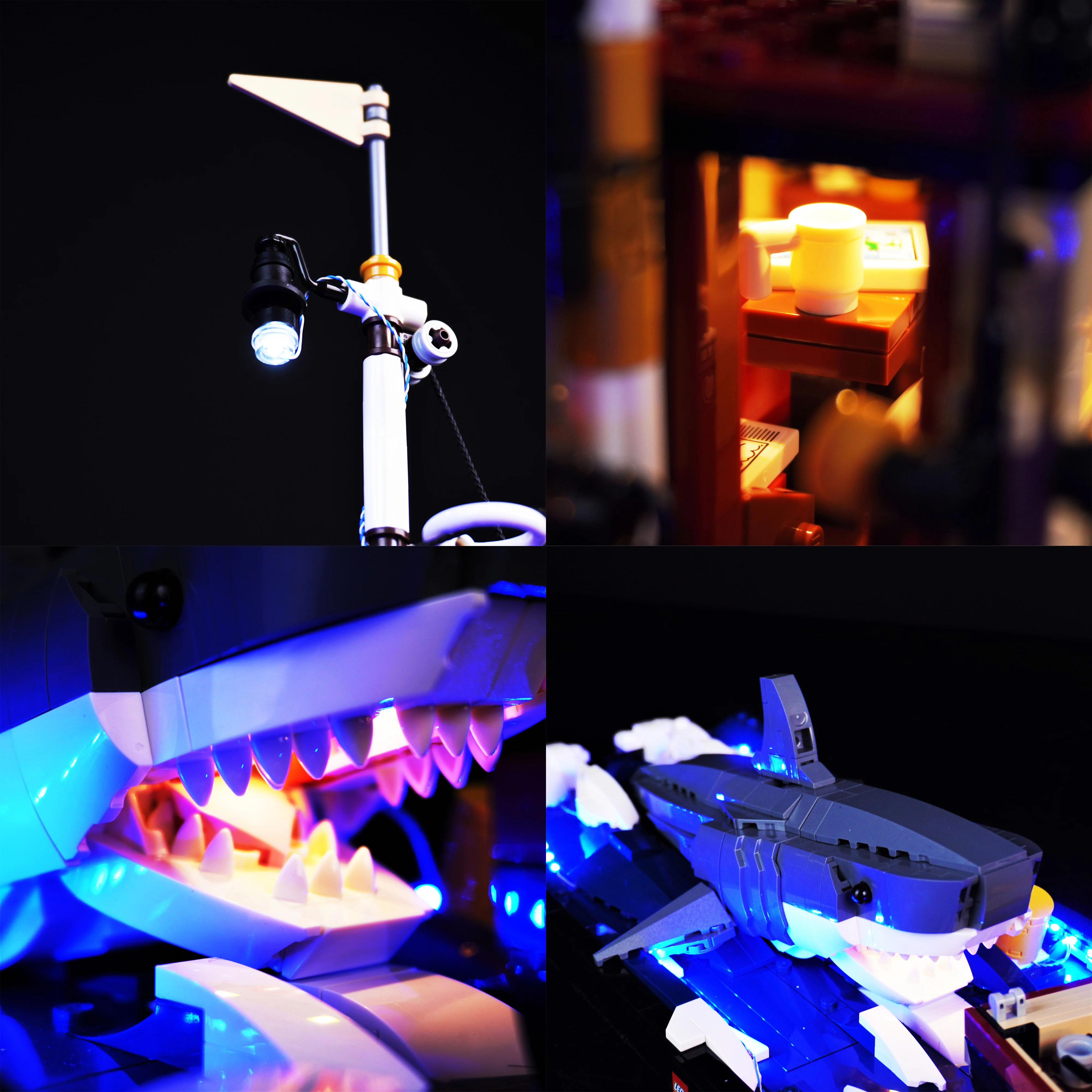 DIY ชุดไฟ LED Ocean Explorer รีโมทคอนโทรลชุดแสงสำหรับ 21350 เรือและปลาวาฬอาคารบล็อกชุดไฟเท่านั้น