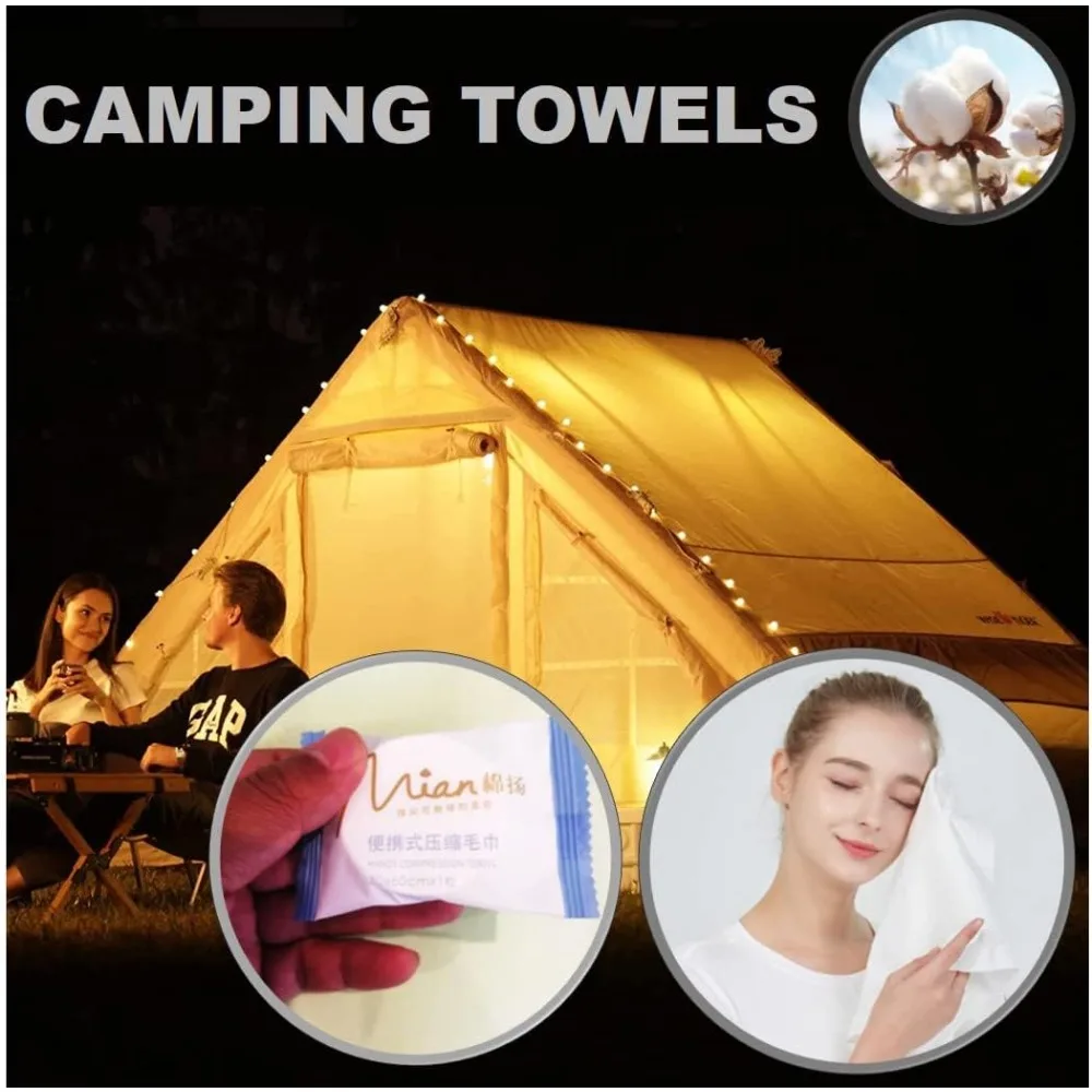 Extra Large and Thick Pure Cotton Disposable Washcloths for Travel 12 Pack of Soft Highly Absorbent Fast Drying Portable Towels Reusable Face Body Cleaning Cloths for Camping Hiking Backpacking Gym Hotel Baby Care Eco view 6