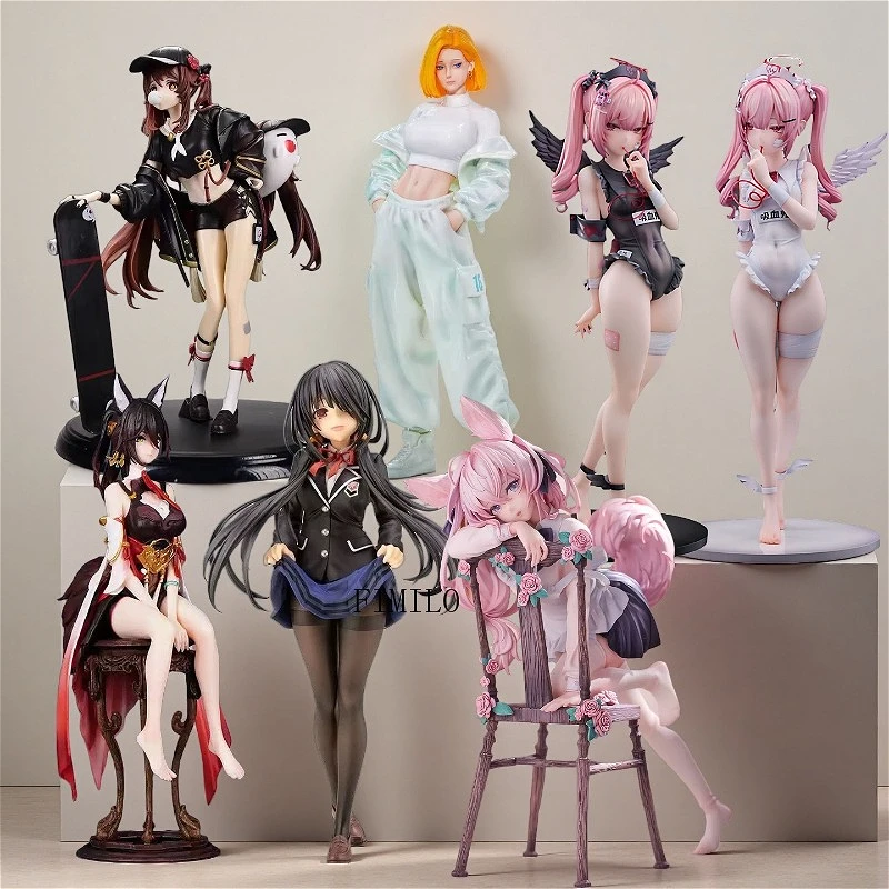 

Anime Rabbit Flova Genshin Impact Hu Tao Figures Tsukuyomi Riko Trainee Nurse Bibi Buttons Action Figures PVC Dragon Ball Toys