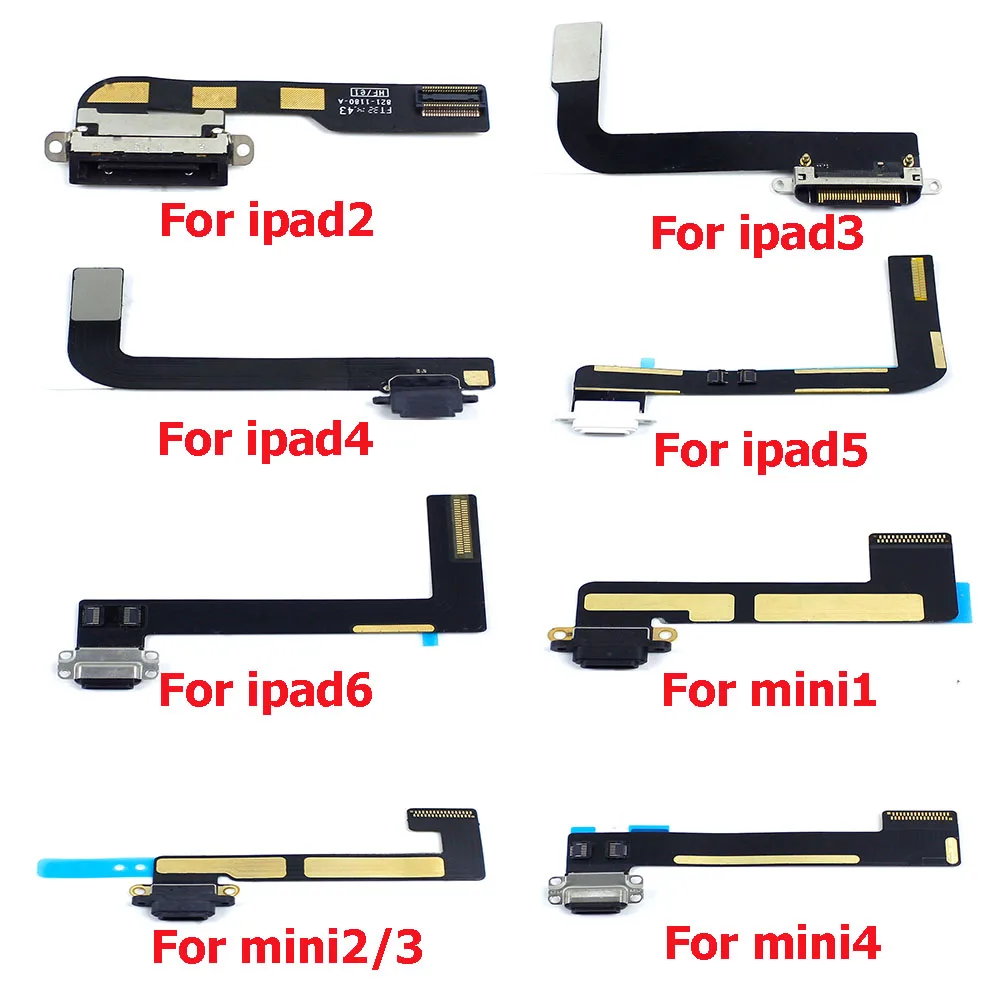 USB Charging Port Connector Charger Dock Socket Flex Cable For ipad 2 3 4 A1395 A1396 A1397  Mini1 2 3 4