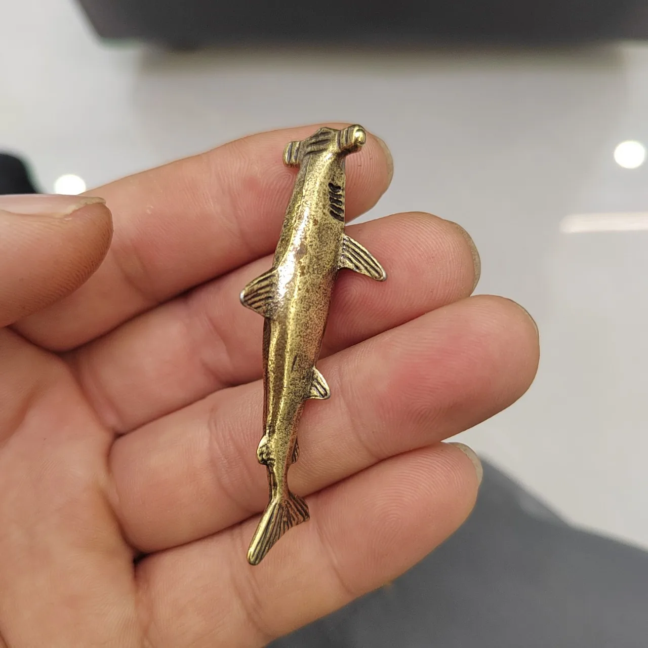 Hammerhead Shark Figure Home Decor Bronze Ornament Tea Pet Desktop Decoration Shark Bronze Crafts Collection