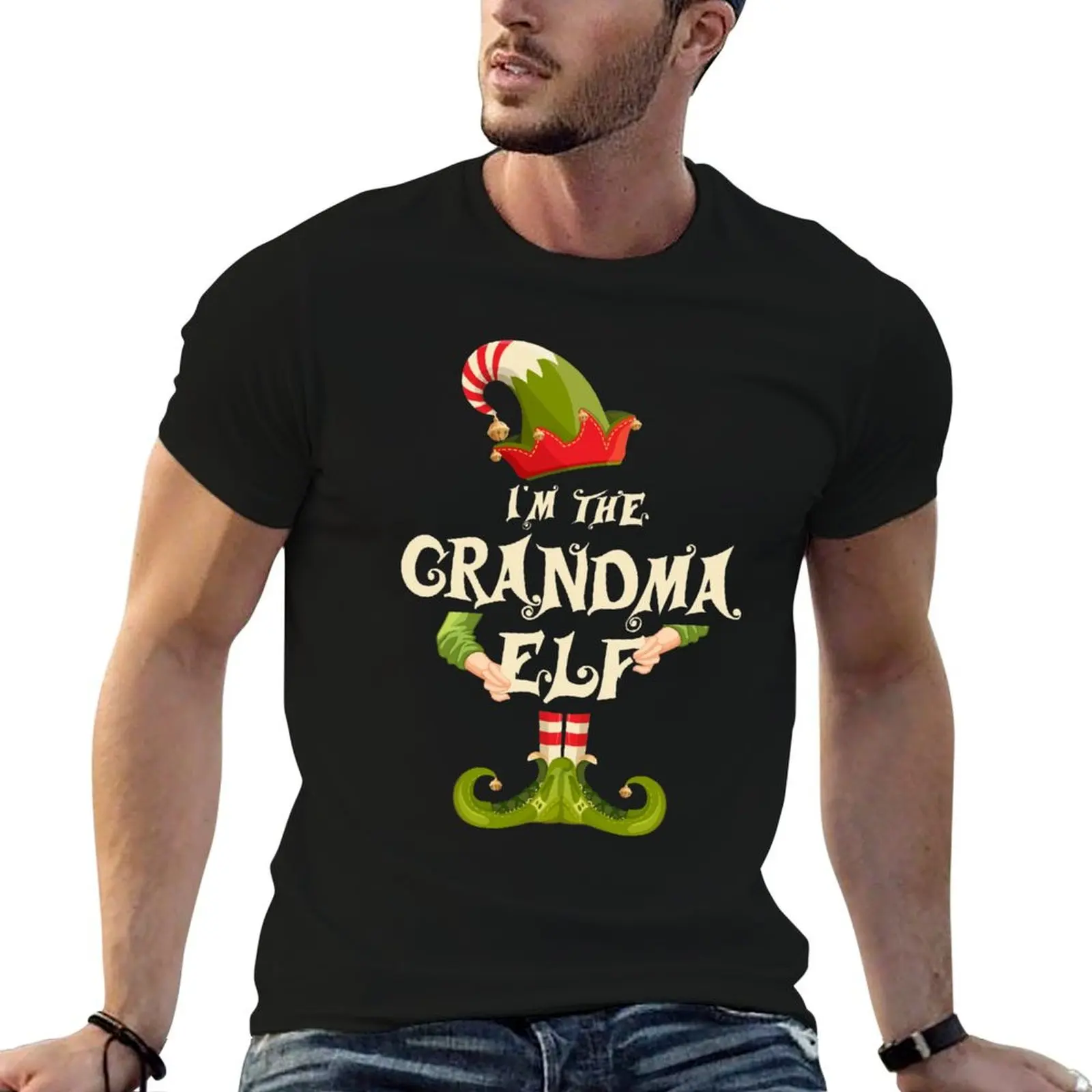

I'm The Grandma Elf Family Matching Christmas Pajamas T-Shirt t shirt for man man graphic t shirt T-Shirt