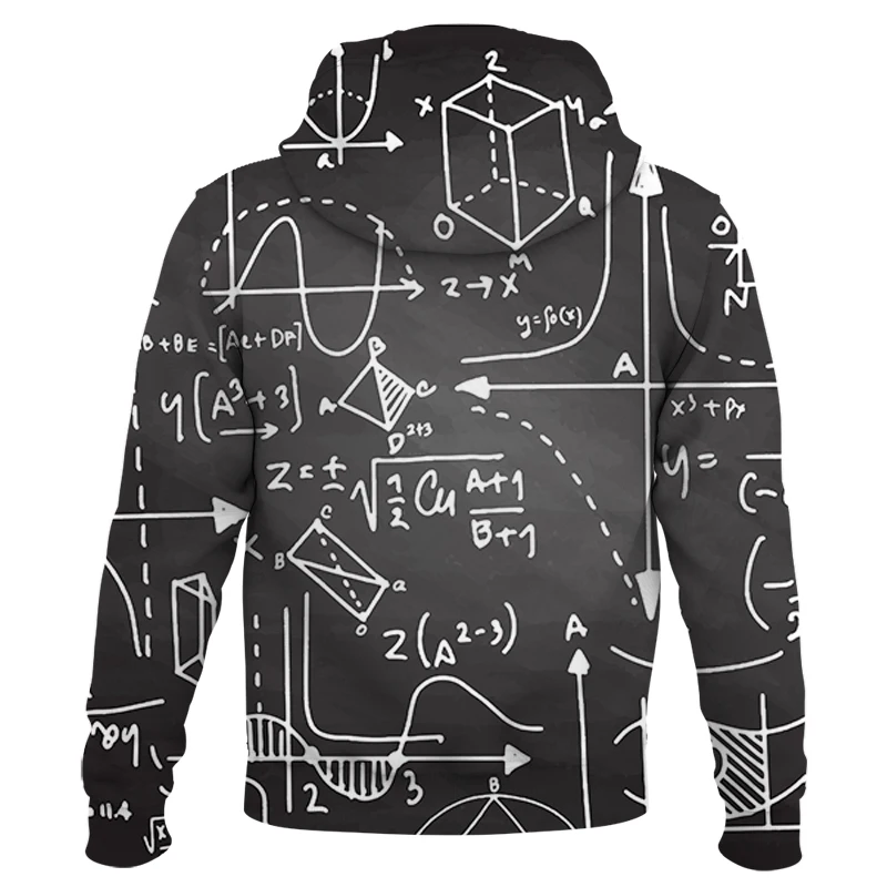 mathematical formula Men zipper Hoodie 3D Printed Plus Size Autumn And Winter Oversized Hooded Fashion Streetwear Sweatshirt