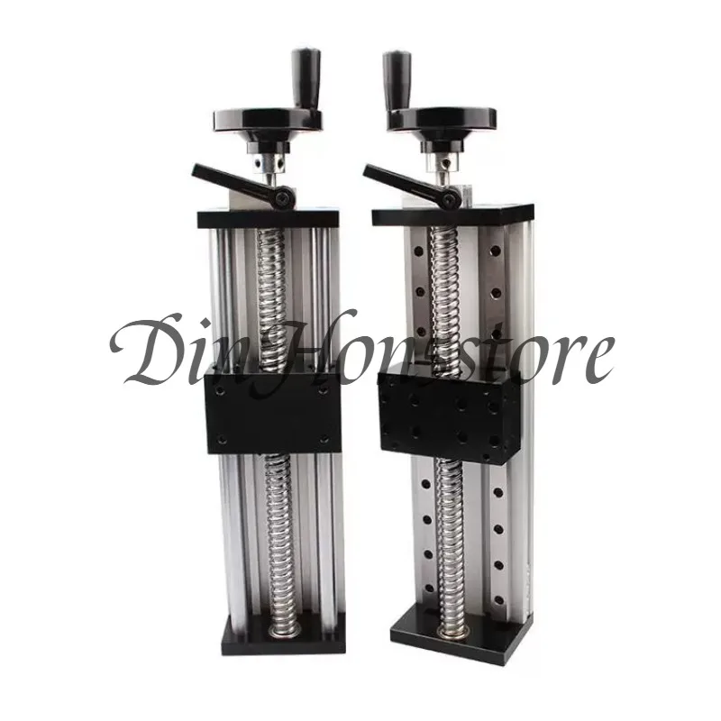 Ball screw linear guide slide motion module including manual slide module rocker cross lift
