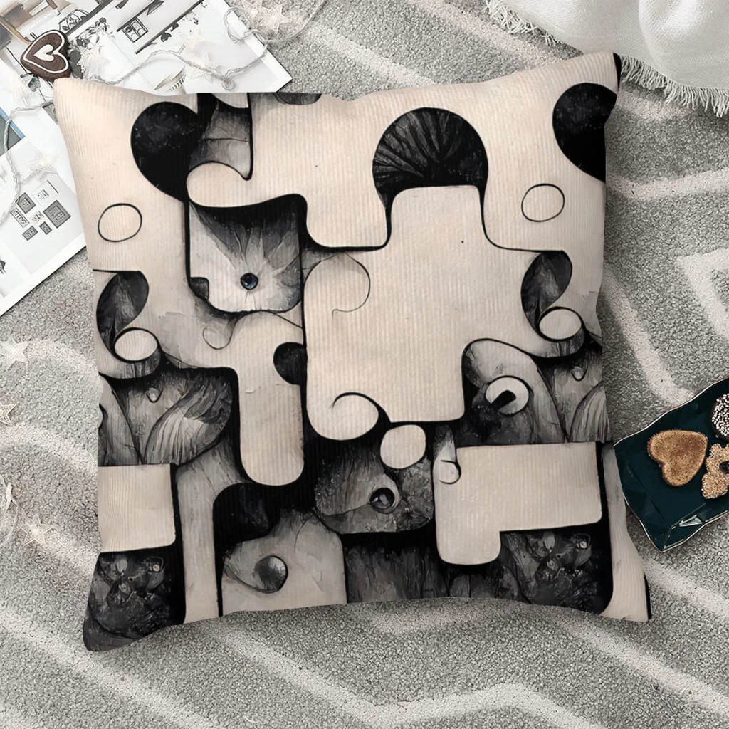 Greater Than the Sum Jigsaw Puzzle Polyester Cushion Cover For Livingroom Office Decorative Kawaii Coussincase