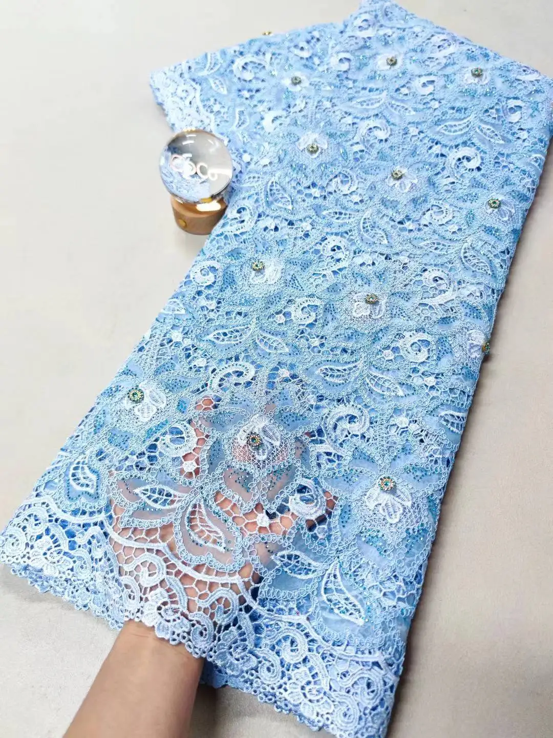 

2025 африканская нигерийская высококачественная кружевная ткань с вышивкой, тюль, блестки, органза для свадебных платьев, 5 ярдов XL117