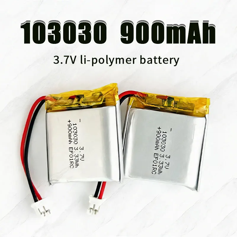1-10pcs 103030 3.7V Battery 900mAh Lipo Lithium Ion Batteries Ph2.0mm Plug for Speaker Fan Air Purifier Controller GPS MP3