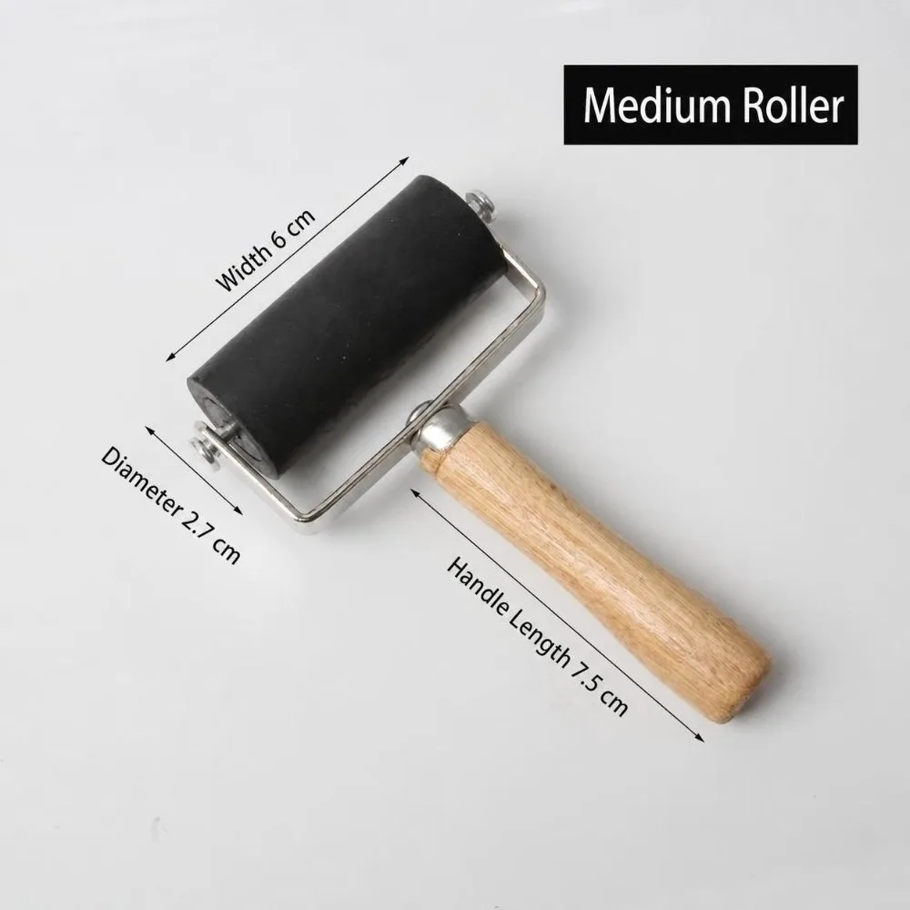 Soft Rubber Brayer Roller Tool Durable Roller Ergonomic Handle Ink Applicator Roller Wide Roller Reusable Paint Roller Brayer