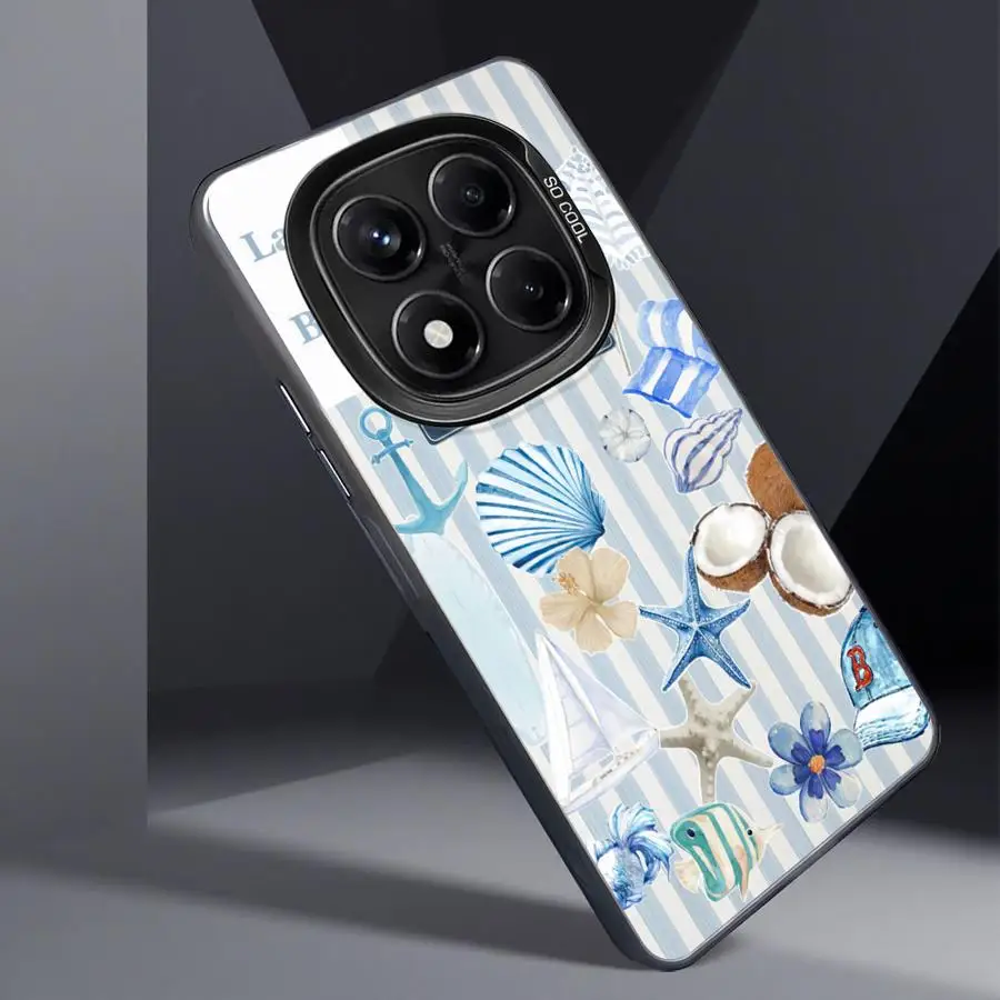 เคสสำหรับ Xiaomi Poco F4 F3 GT C50 C51 X5 X3 NFC X3 Pro เคสหลังโทรศัพท์ลายกุ้งมังกรและกุ้งลายทะเลเท่ๆ