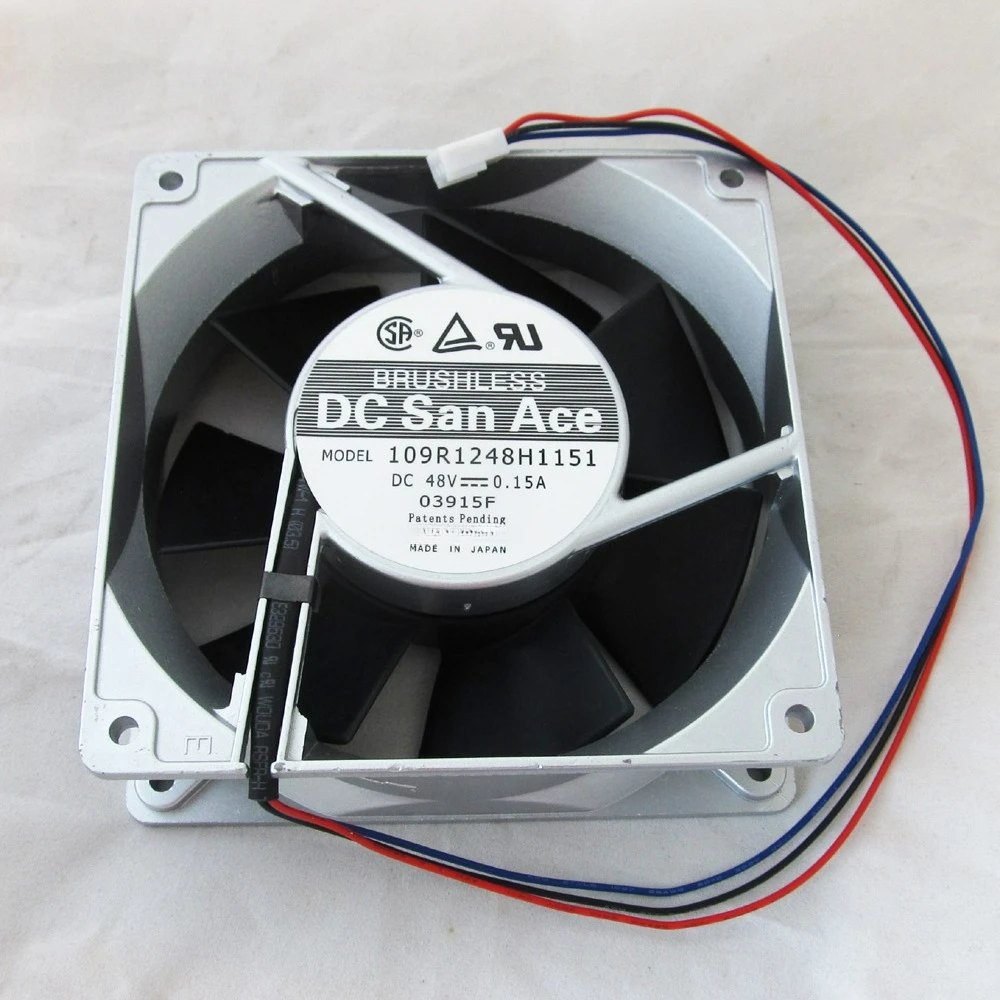 

Для 1 шт. Sanyo бесщеточный DC San Ace 109R1248H1151 120 мм x 38 мм 12038 48 В 0,15 А металлический вентилятор -
