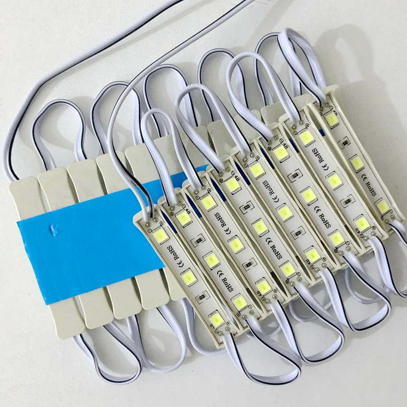 20pcs 5054 12V 3 LEDs 0.9w LED Injection Module 65*10mm IP65 Waterproof Sign Letter Word Building Logo Board Outside BackLight