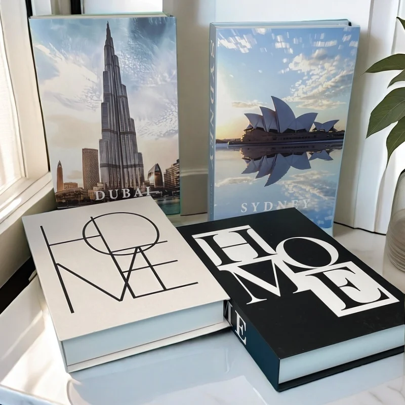 Paris New York Luxury Fake Book Storage Box Brazil Mexico Decorative Books Home Decor Coffee Table Shelf Interior Decoration