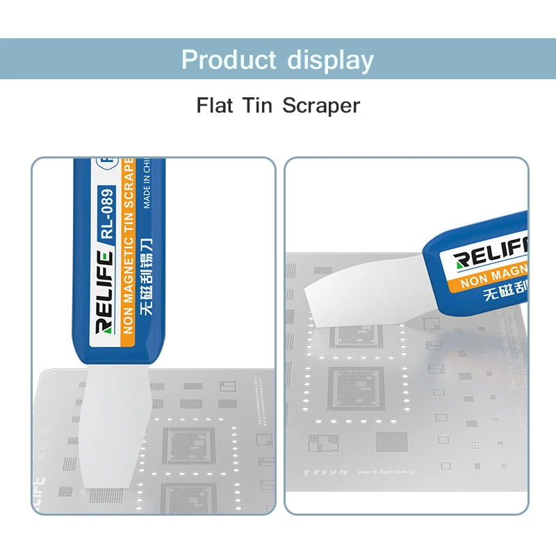 RELIFE RL-089 raschietto per la rimozione della latta Non magnetico scheda principale del telefono cellulare ad alta resistenza IC CPU strumento manuale per raschiare la latta