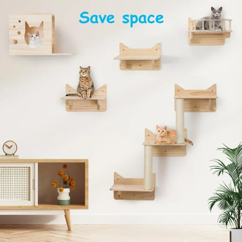 壁掛け木製キャットフレーム、猫家具、ペットクライミングフレーム、ホームアクセサリー