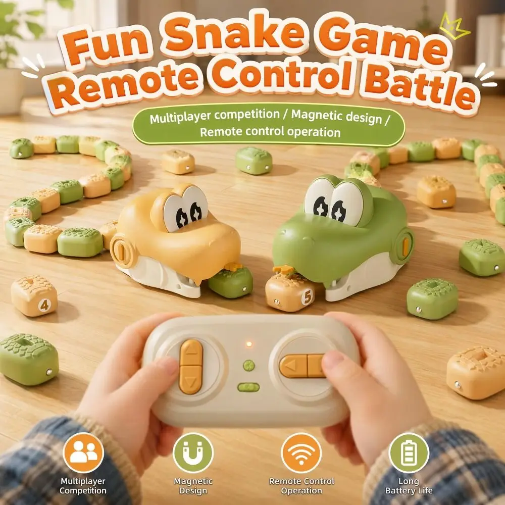 Sound and Light Magnetic Snake Game Toy Remote Control Magnetic Tail Extension Competitive Snake Game Sensing Interactive Toys