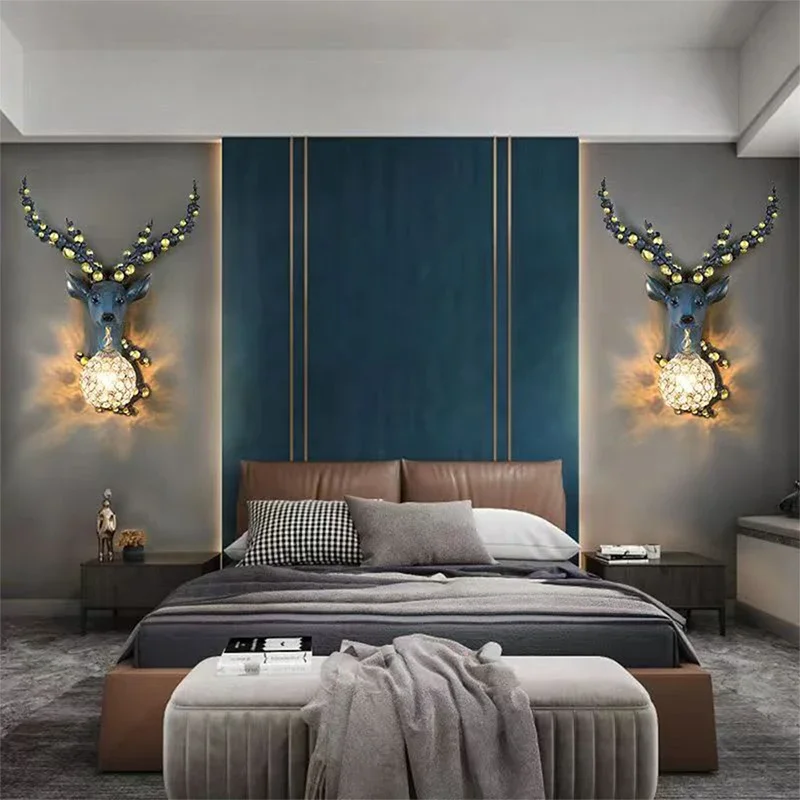 TEMAR-Contemporâneo Deer Antlers Lâmpada de Parede, Personalizado e Criativo, Sala, Quarto, Corredor, Corredor, Decoração Luz