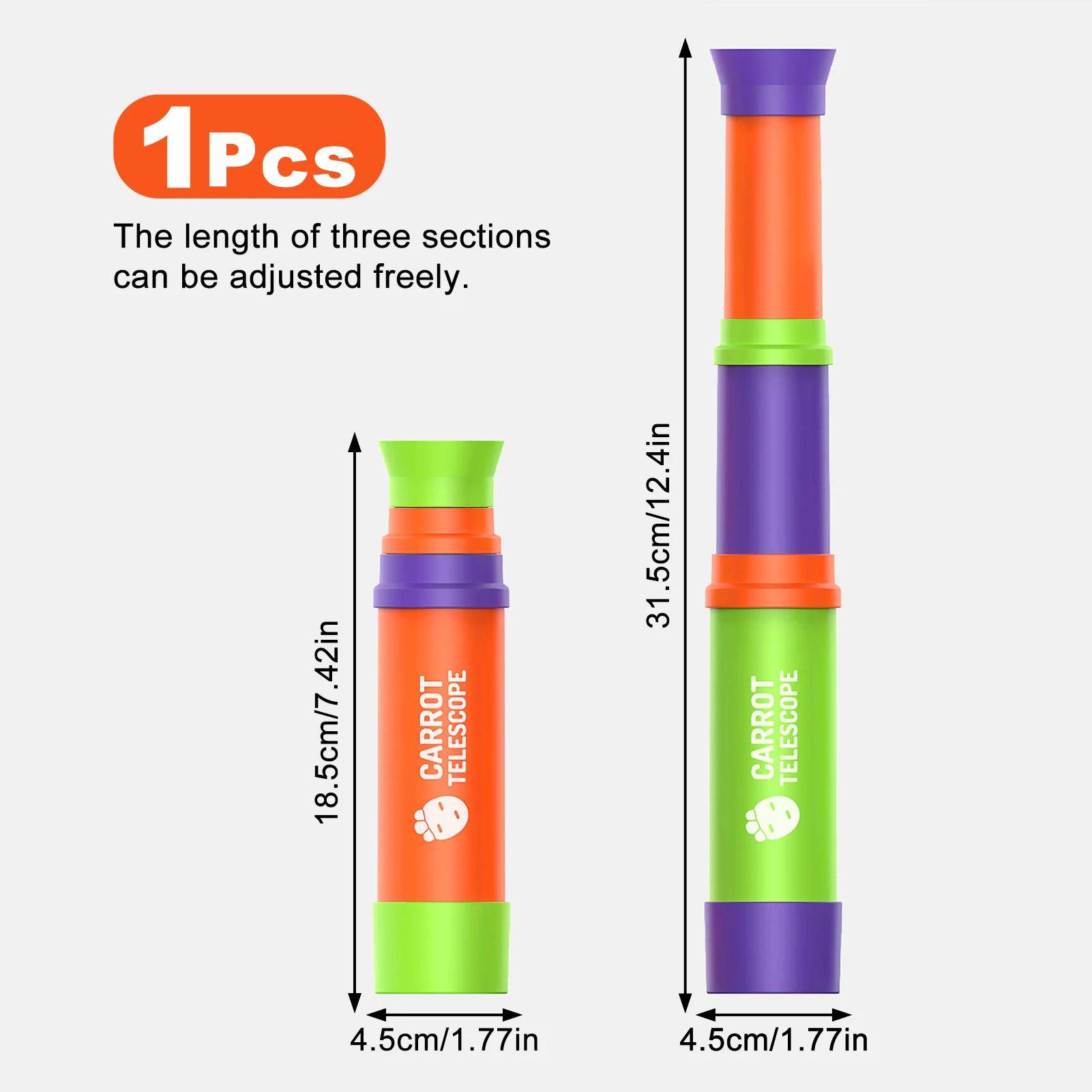 8X Monocular-Telescope For Kids Educational Toy With 3-Section Retractable Design And Adjustable Focus view 6