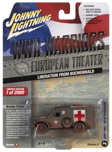 Johnny Lightning 1:64 World War II military Shelby Tank Willis Jeep Dodge Ambulance Fighter  alloy model