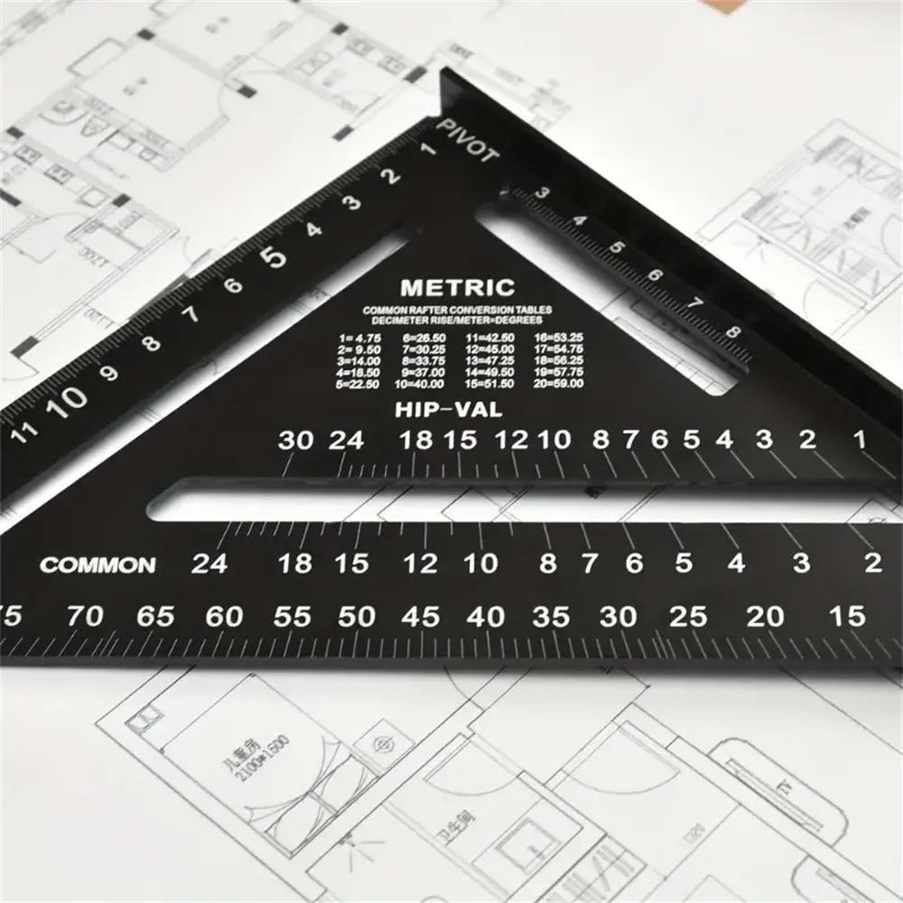 7 Inch Aluminum Alloy Triangle Ruler Square Protractor High Precision Measuring Tool for Engineer Carpenter