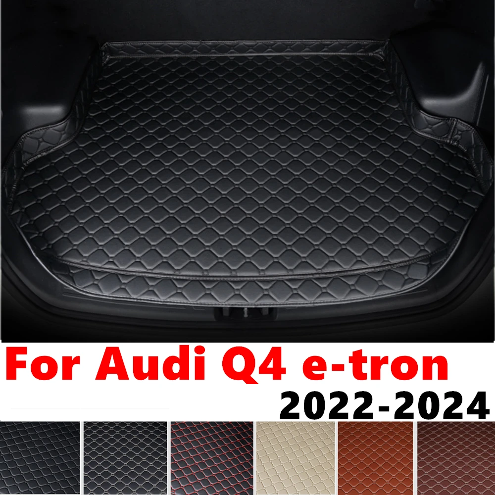 High Side Car trunk mat for AUDI Q4 e-tron 2024 2023 2022 Tail Boot Tray luggage Pad Rear Cargo Liner Cover Interior Accessories