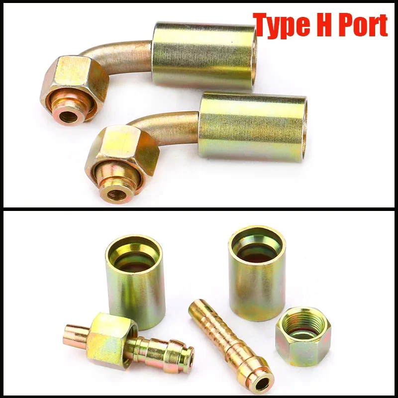 1set Hydraulic Hose Connector Joint Metric M10-M42 to Pipe 6mm-25mm Barbed Tube Fitting Connector Compression Sheath Fitting