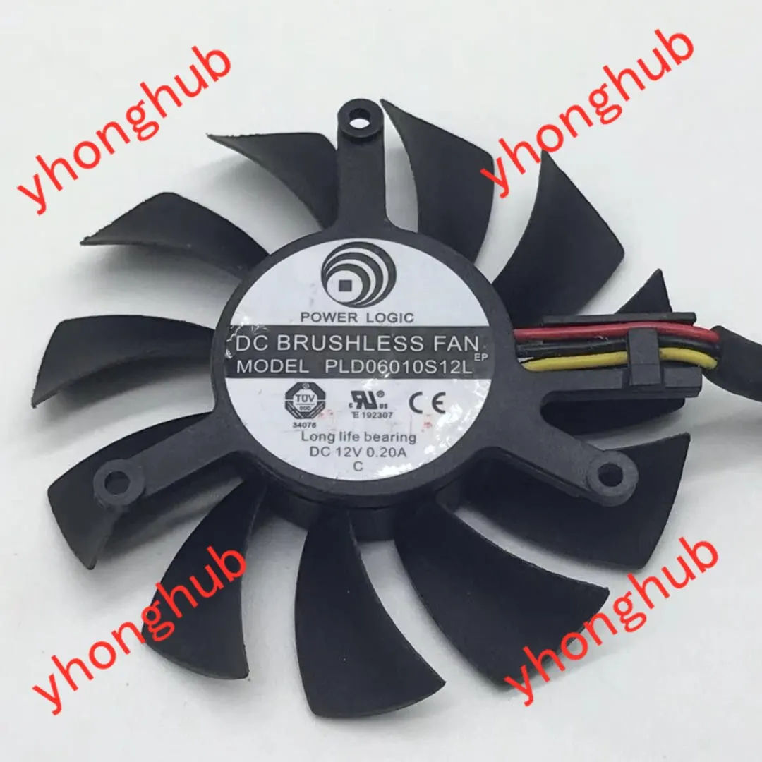 

Power Logic PLD06010S12L DC 12V 0.20A Dia. 55mm C.T.C 39mm Frameless Cooling Fan