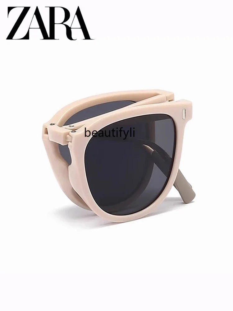 New fashionable folding sunscreen premium sunglasses women's anti-ultraviolet polarized sunglasses