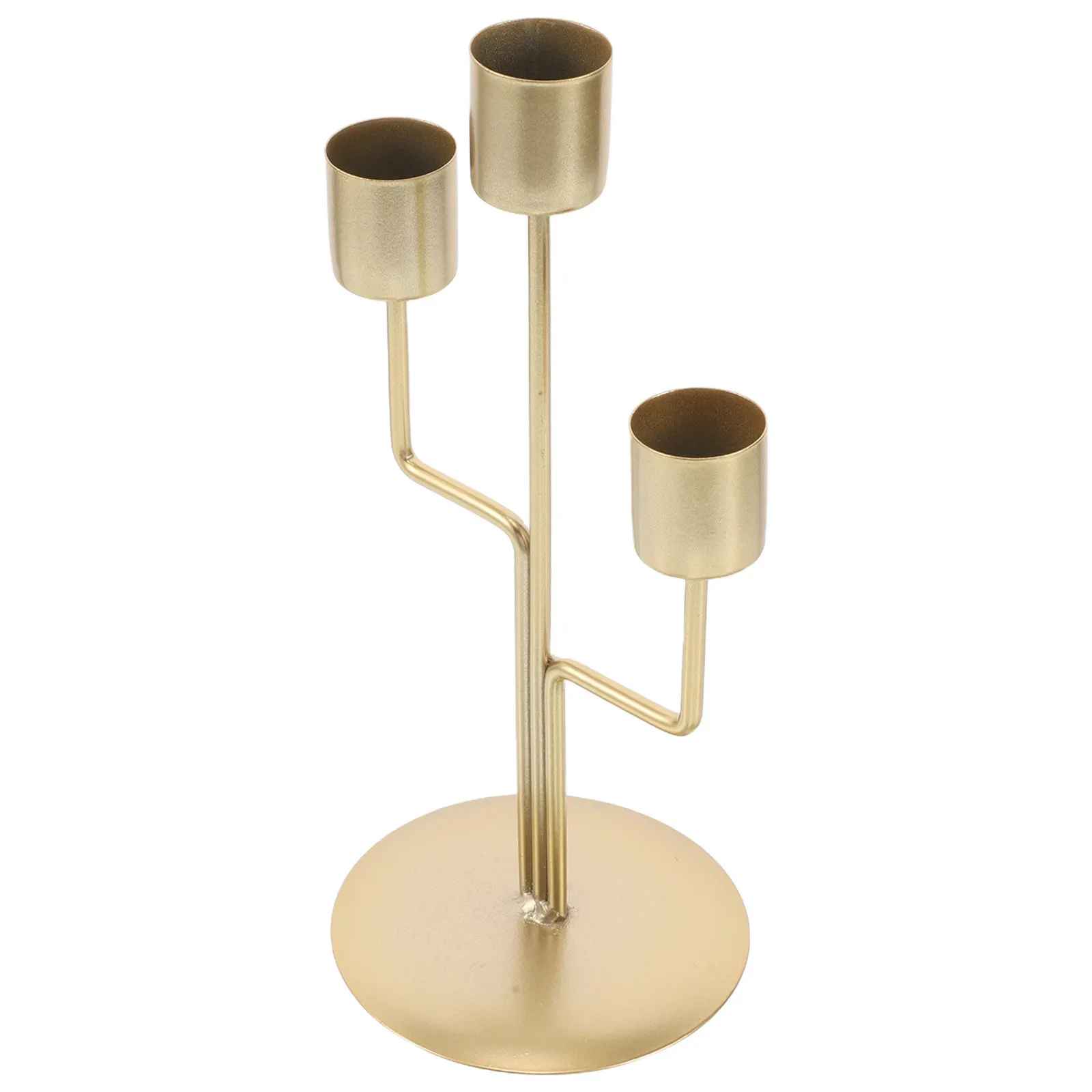 3-Arm Vintage Candelabra for Romantic Dinner, Wedding Centerpiece & Holiday Table Decor – Gold Finish