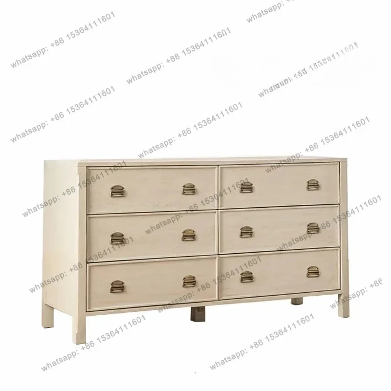 

French retro chest living room integrated solid wood chest of drawers American bedroom bedside locker storage cabinet