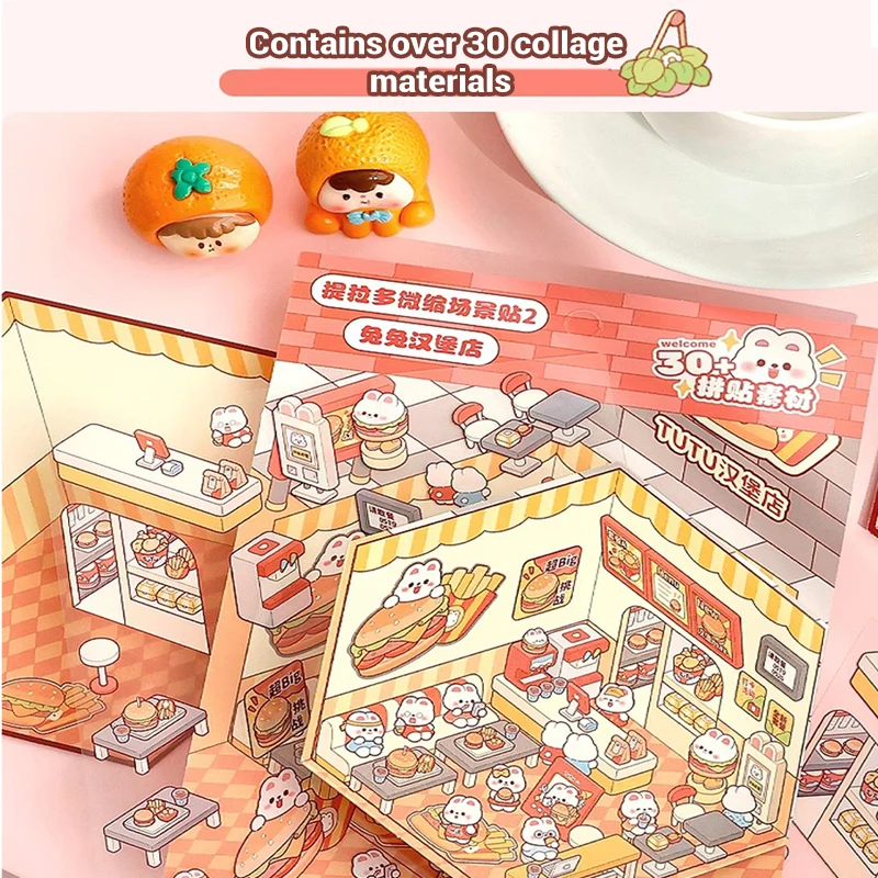 

Kawaii 3D наклейки для ландшафтного дизайна, мультяшные миниатюрные наклейки для ландшафтного дизайна сцены, сделай сам, карманная кабина, штабелирование сцены, детские наклейки, подарки