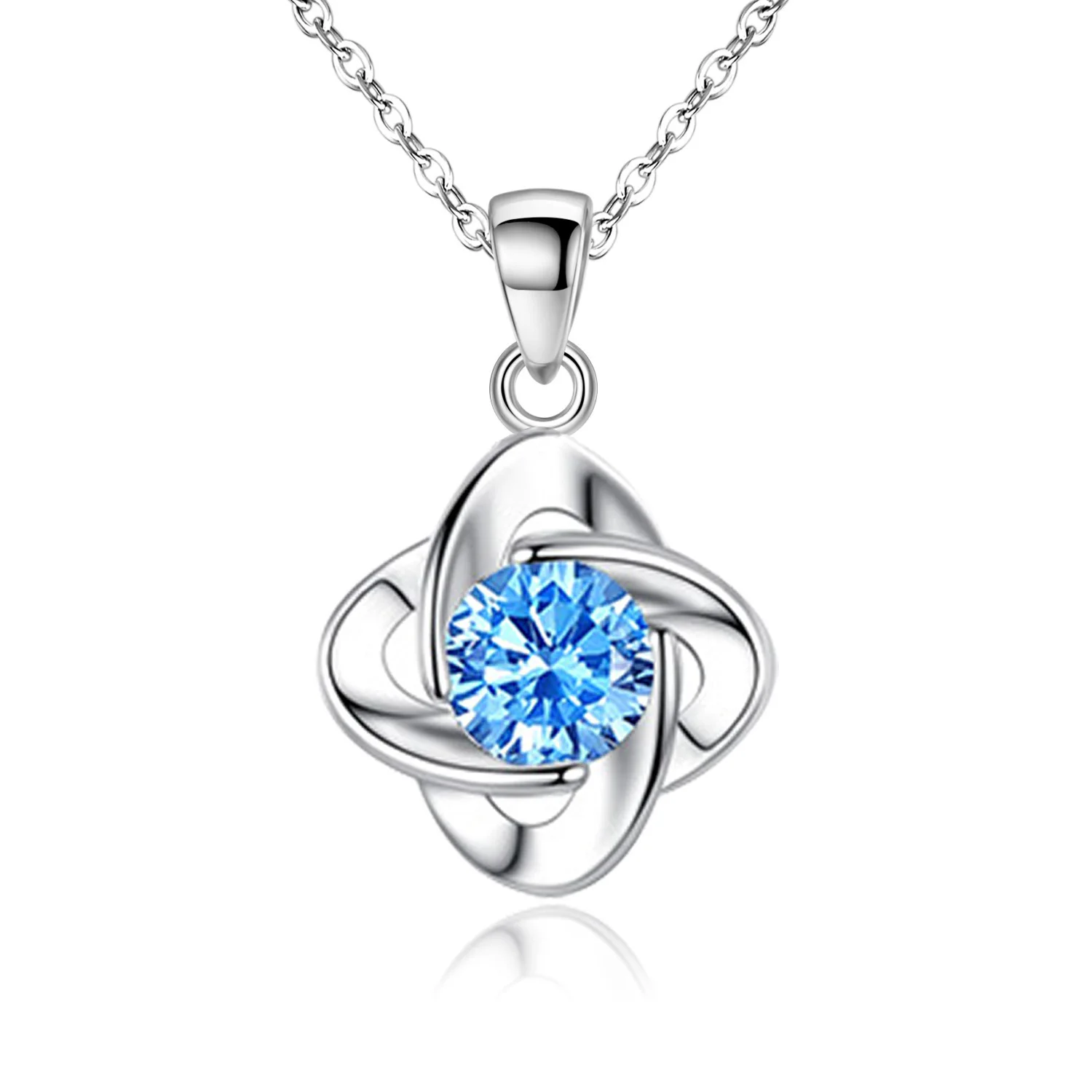 925 Silver Plated Delicate Floral Pendant Necklace Featuring Korean-Inspired Fresh Sweet Design With White Gold Tone Finish And