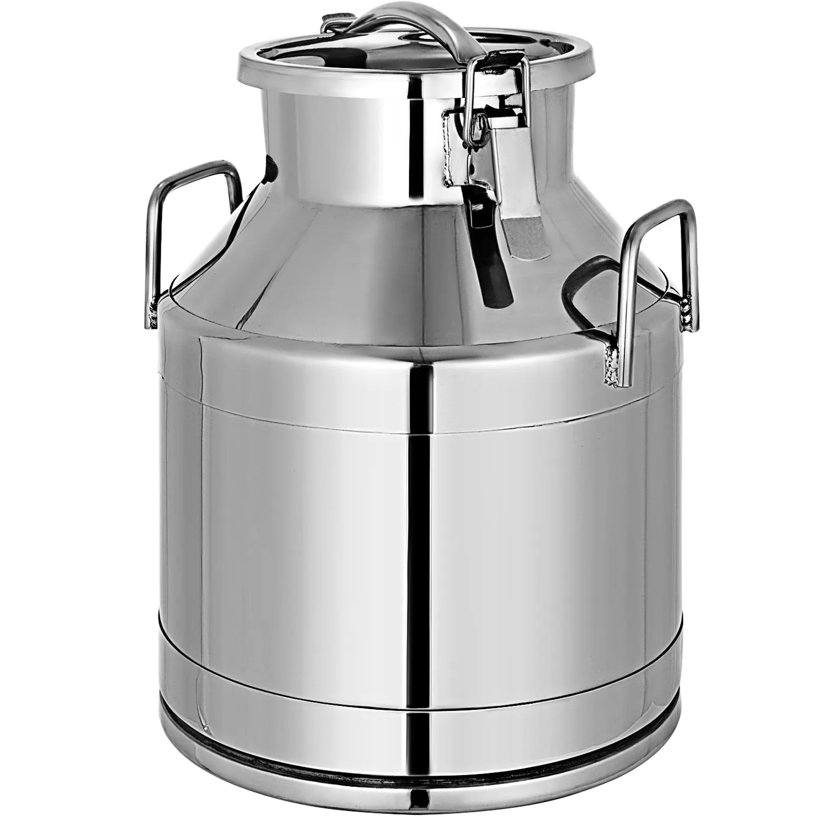 VEVR Bidon à Lait Inox 20L Seau en Acier Inoxydable Épaisseur 1 mm Bidon Huile avec Couvercle Hermétique Récipient Pot à Lait Marmite 2 Boucles de Verrouillage Poignées Portables 190x320 mm