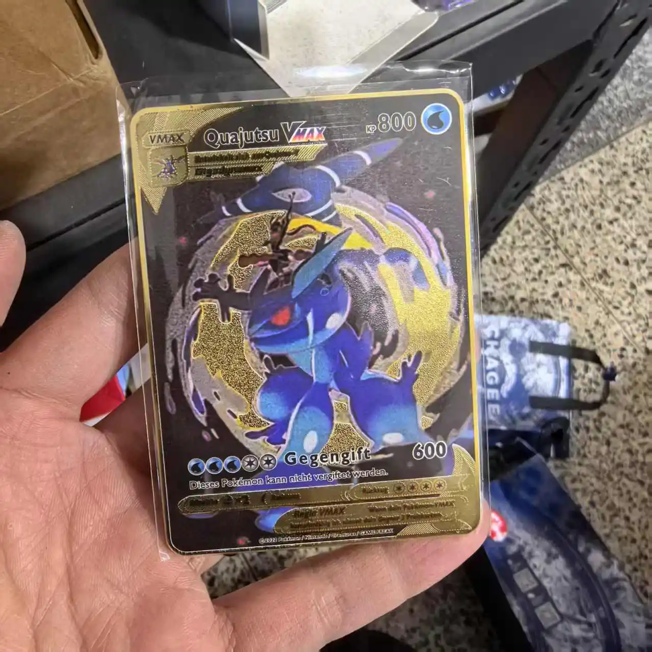 Pokemon-Metallkarten im Deutsch Terastal Pikachu Arceus Charizard DIY Trading Flash Card Anime Cartoon Geschenk