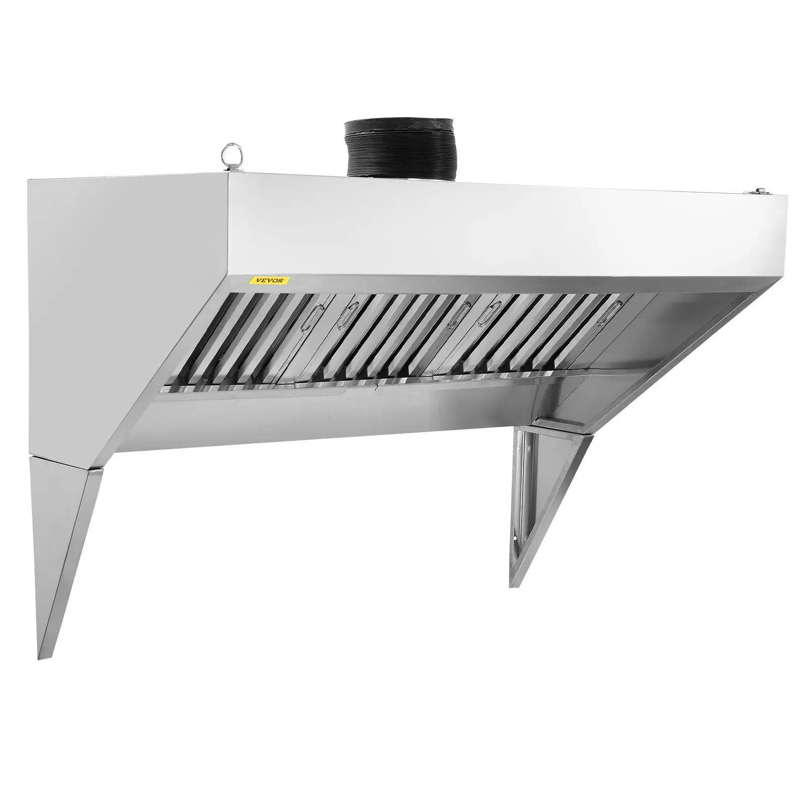 

70.86in Industrial Kitchen Vent Hood 201SS with 3 Washable U-Grid Filters High Heat Resistance