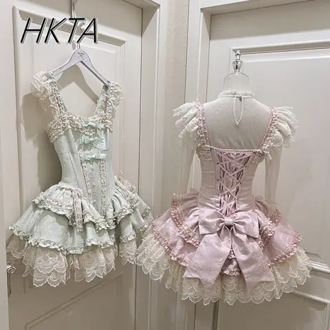 Ballet Dancing Dress Lolita Fishbone Jsk Puffy Dress 2025 Summer New Daily Princess Sweet Girls Birthday Party Princess Dresses