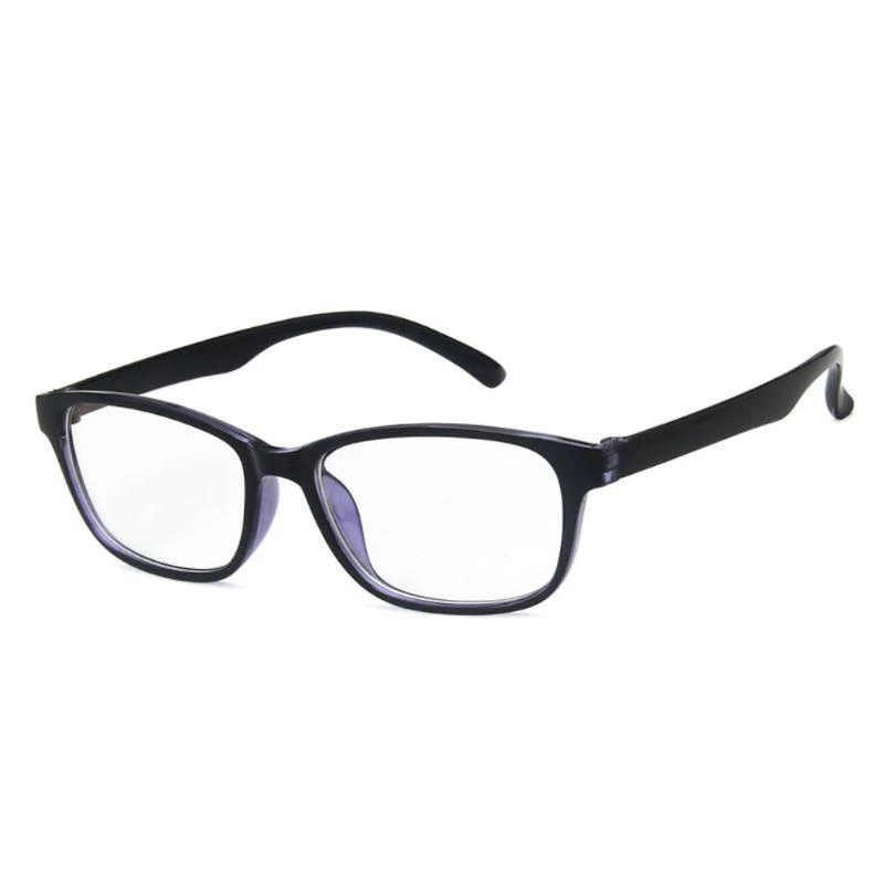 P9FE cuadro cuadrado Gafas anti-luces lisas ligeras Radiación pantalla computadora móvil para protección Gafas lisas