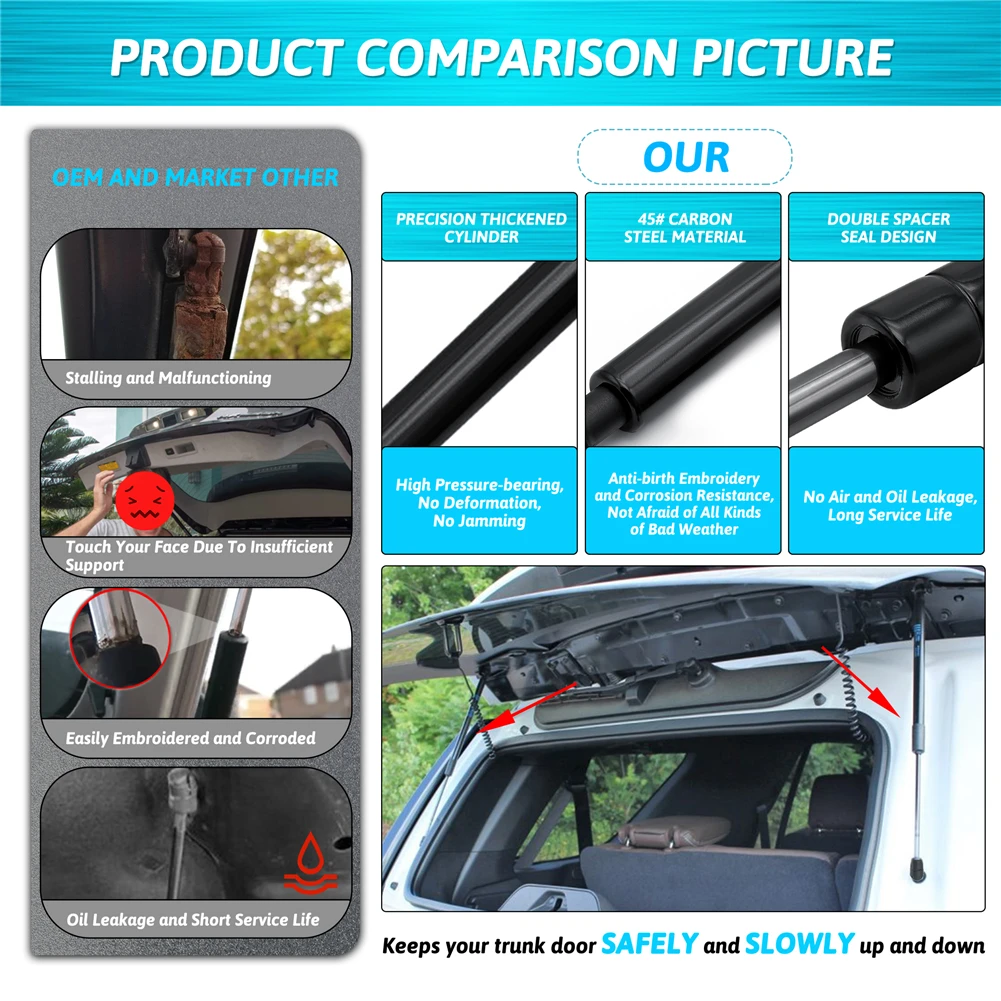 For Chevrolet Suburban Tahoe GMC Yukon 2000-2006 2Pcs/set Rear Tailgate Window Glass Lift Support Struts Gas Spring Damper