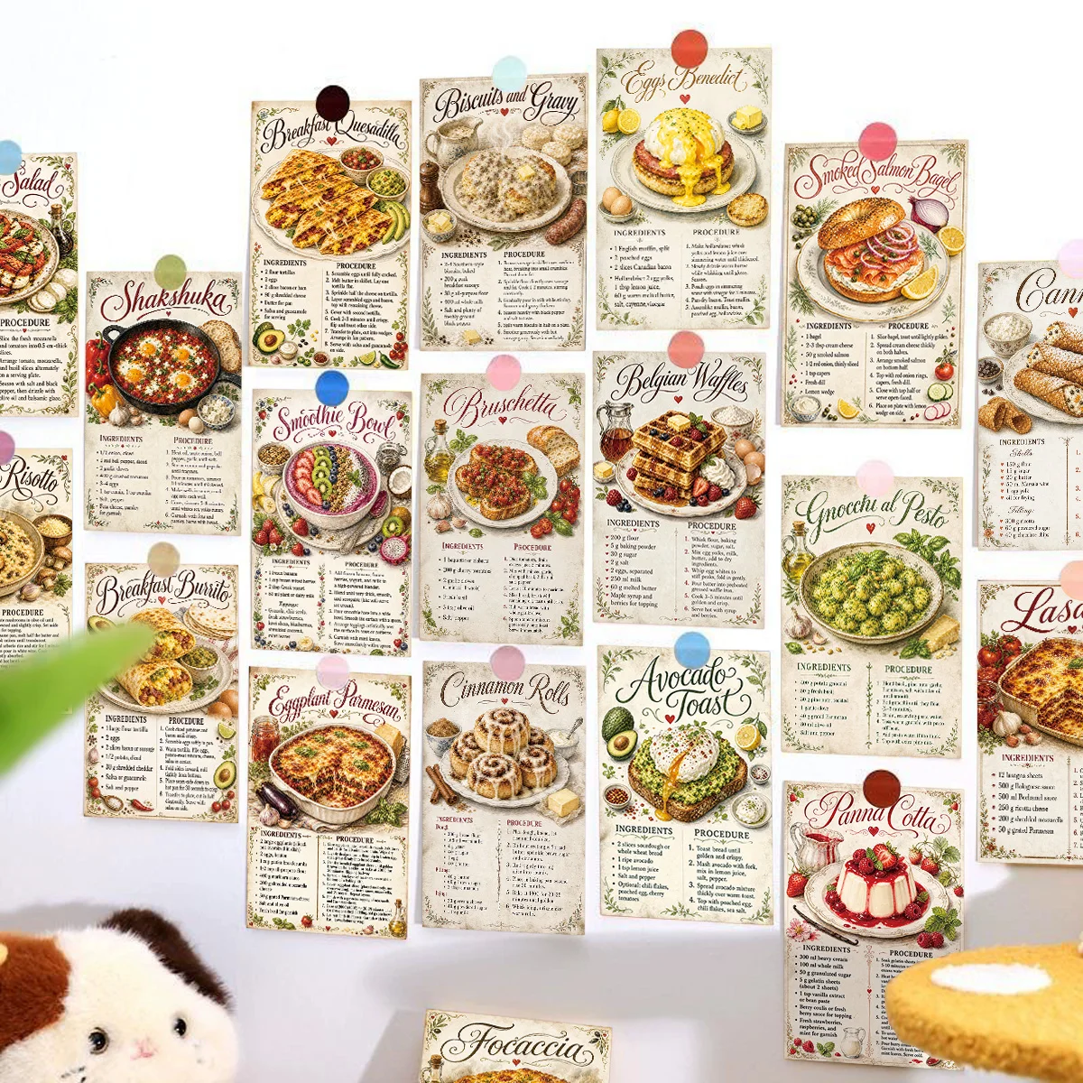20pcs 20pcs Vintage Gourmet Recipe Wall Postcards,Classic Dishes Ingredients&Step Instruction,For Home Kitchen Decor,Food Lover Gifts - Aliexpress Deal