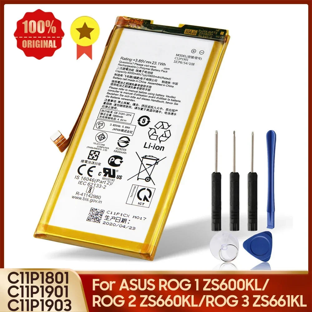 

Replacement Battery C11P1901 C11P1801 C11P1903 for ASUS ROG 1 ZS600KL ROG2 ZS660KL ROG 3 ZS661KL New Phone Battery