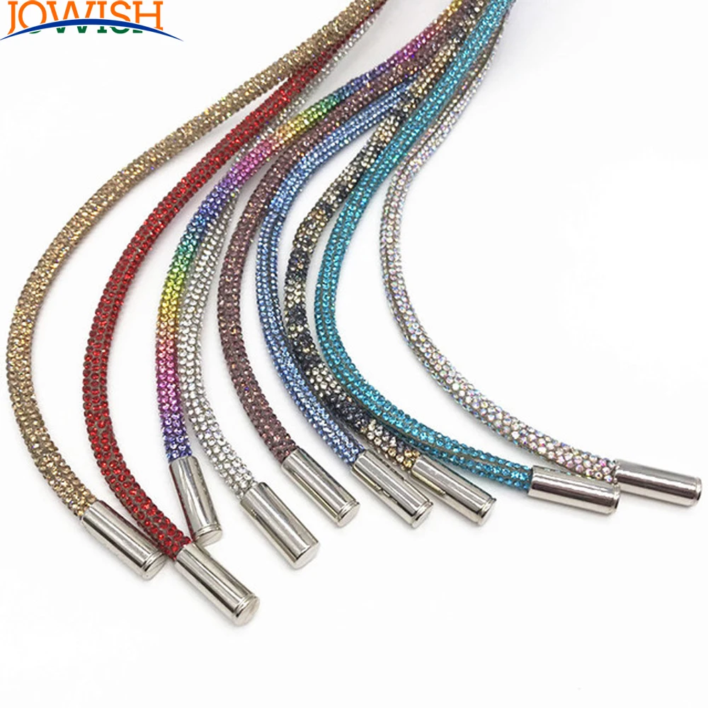 138cm Long Glitter Round Rhinestone Garment Drawstring Cord Bling Crystal Diamond Curtain Rope Trim DIY Dress Belt Hoodies Strip