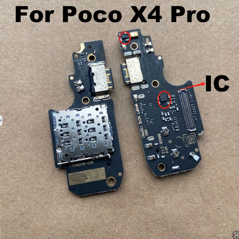 For Xiaomi Redmi Note 11 Pro / Poco X4 Pro USB Charging Port Mic Microphone Dock Board Flex Cable With IC Fast Charging 4G 5G