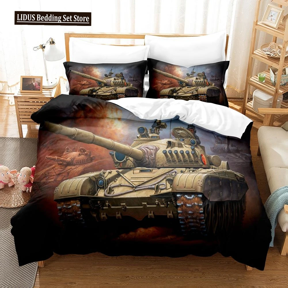 

Tank Duvet Cover Set King Size War Theme Bedding Set Dirt Bike Quilt Cover For Boys Men Comfortable Microfiber Quilt Cover