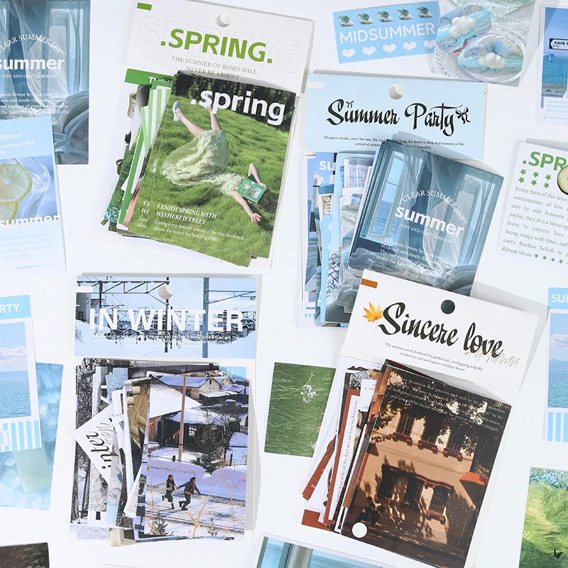 Four Seasons For You Stickers 50pcs Nature Art Decals for Journal Collage Scrapbooking DIY Stationery Giajar Sticker Store