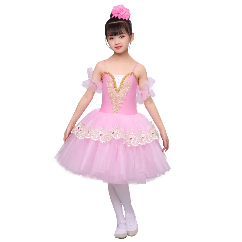 Children's Swan Lake Ballet Tutu Skirt Performance Costume Puffy Dance Dress For Princess